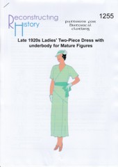 RH 1255 Spätes Damen-Tageskleid der 1920er Jahre mit Unterkleid