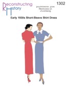 RH 1302 Kurzärmeliges Tageskleid der frühen 1930er Jahre