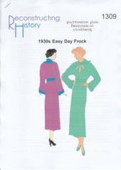 RH 1309 1930er Tageskleid mit langen Ärmeln