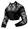 AP 1437 Geschnürtes Oberteil schwarzer Satin 1868