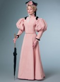 B 6537 Historisches Kleid mit Spitzenapplikation
